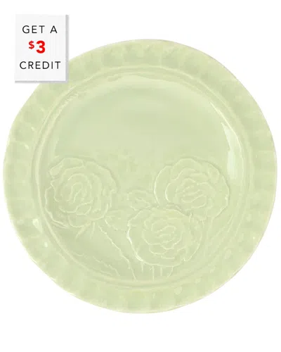 Vietri Pietra Fiori Pistachio Canape Plate With $3 Credit