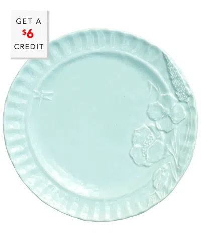 Vietri Pietra Fiori Salad Plate With $6 Credit In Blue