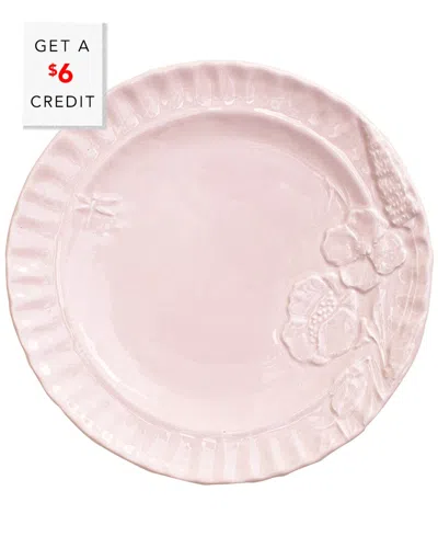 Vietri Pietra Fiori Salad Plate With $6 Credit In Pink