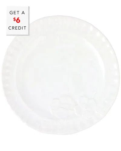 Vietri Pietra Fiori Salad Plate With $6 Credit In White
