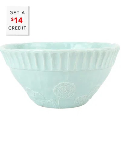 Vietri Pietra Fiori Serving Bowl With $14 Credit In Blue