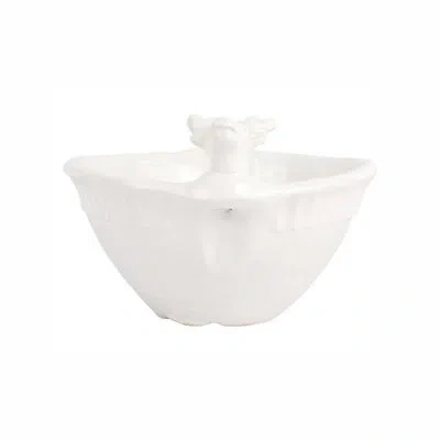 Vietri Pietra Natale Figural Deer Deep Bowl In White