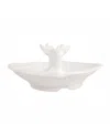 Vietri Pietra Natale Figural Deer Shallow Bowl In White