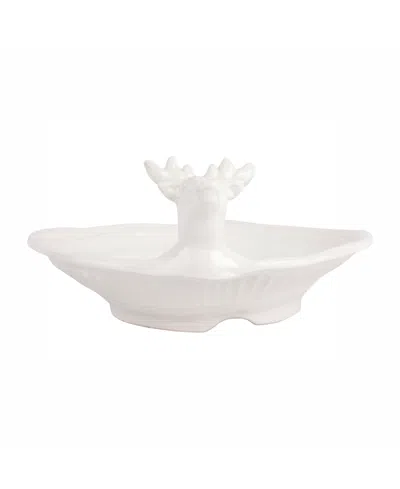 VIETRI PIETRA NATALE FIGURAL DEER SHALLOW BOWL