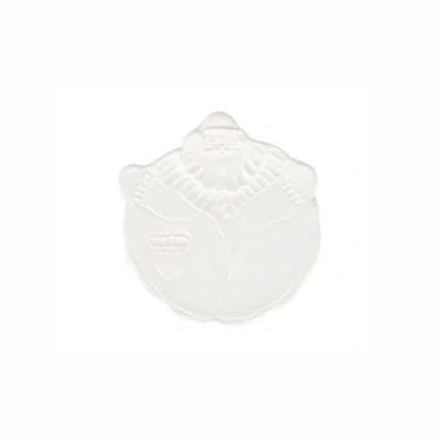 Vietri Pietra Natale Figural Santa Canape Plate In White