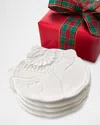 Vietri Pietra Natale Figural Santa Canape Plate In White