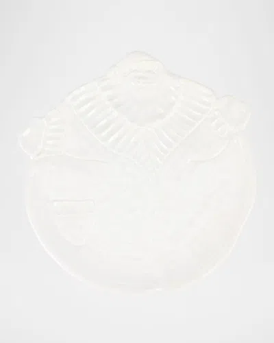 Vietri Pietra Natale Figural Santa Platter In White