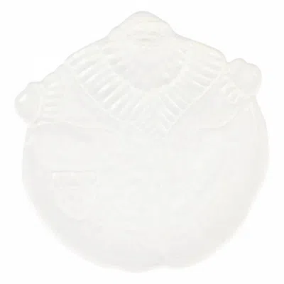 Vietri Pietra Natale Santa Platter In White
