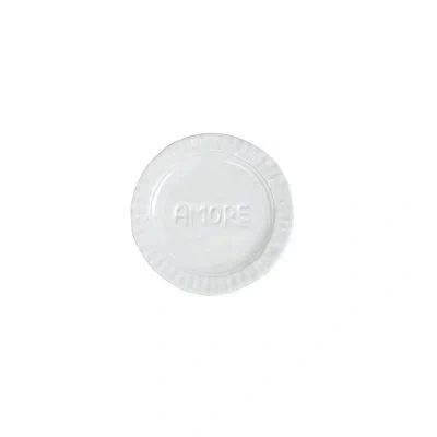 Vietri Pietra Serena Amore Plate In White