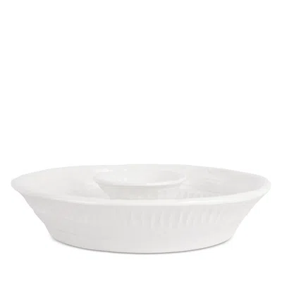 Vietri Pietra Serena Chip And Dip In White