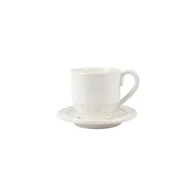 Vietri Pietra Serena Espresso Cup & Saucer In White