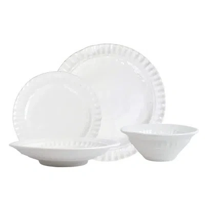 Vietri Pietra Serena Four-piece Place Setting In White