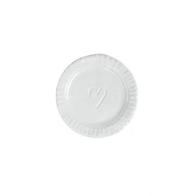 Vietri Pietra Serena Heart Plate In White