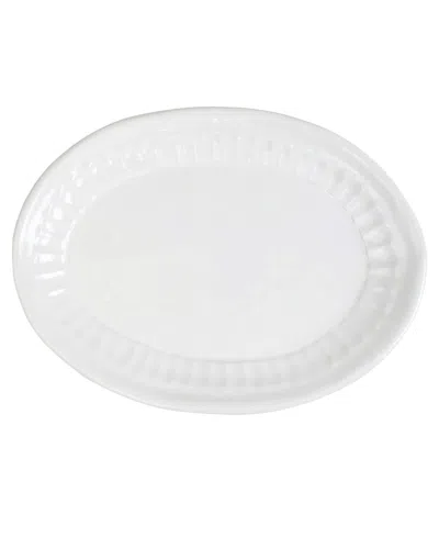 Vietri Pietra Serena Large Oval Platter In White