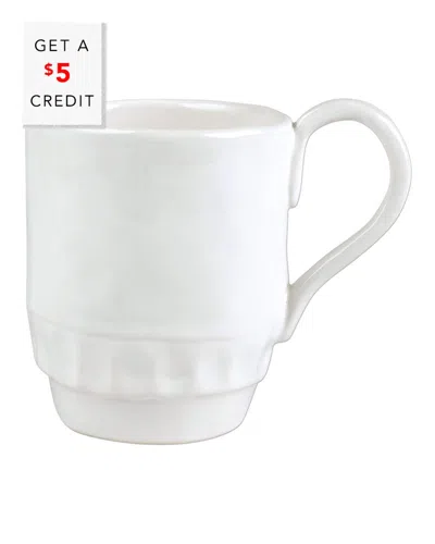 Vietri Pietra Serena Mug With $5 Credit In White