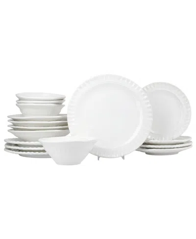 Vietri Pietra Serena Sixteen-piece Place Setting, Service For 4 In White
