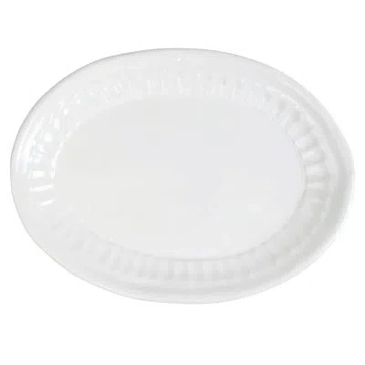 Vietri Pietra Serena Small Oval Platter In White
