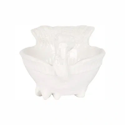 Vietri Pietra Tacchino Figural Deep Serving Bowl In White