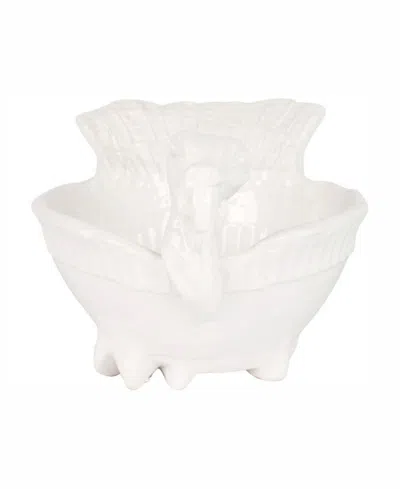 Vietri Pietra Tacchino Figural Deep Serving Bowl In White