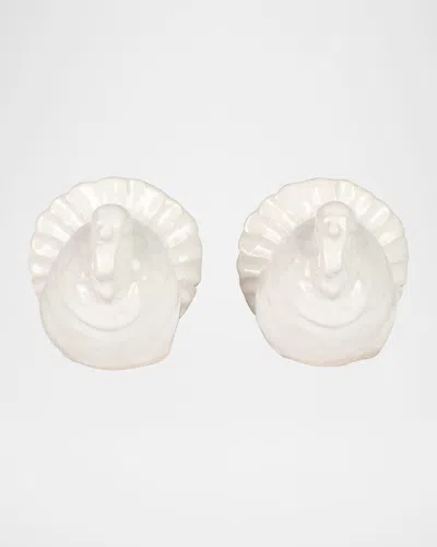 Vietri Pietra Tacchino Figural Salt And Pepper Shaker Set In White