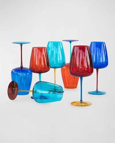 Vietri Pompidou Aqua Water Glass In Red