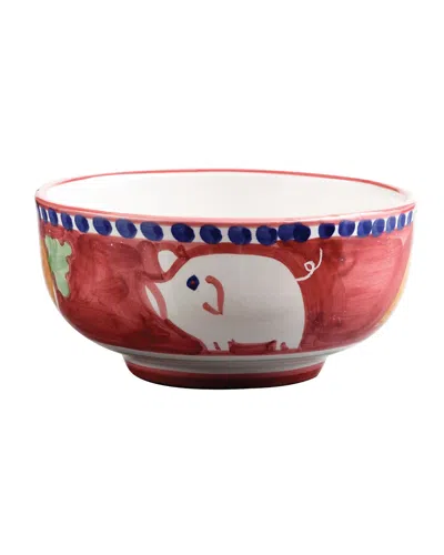 Vietri Porco Cereal/soup Bowl In Red