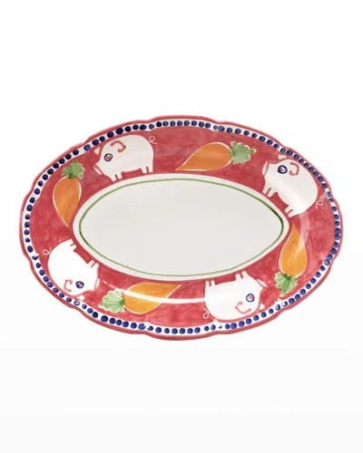 Vietri Campagna Oval Platter In Red