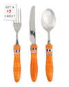 Vietri Positano 3-piece Flatware Set In Orange