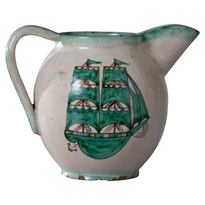 Pre-owned Vietri Pre-war Modernist Ceramic Pitcher By M.a.c.s. , Italy, 1930 Ca. In Gray