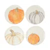 Vietri Pumpkins Assorted Salad Plates, Set Of 4 In Multi