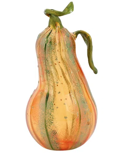 Vietri Pumpkins Figural Glass Gourd In Multi