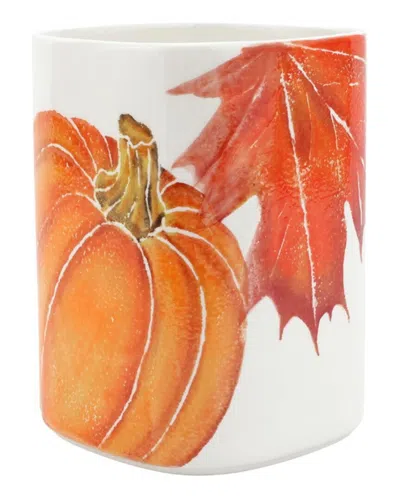 Vietri Pumpkins Utensil Holder In Orange