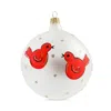 Vietri Red Birds Ornament In White