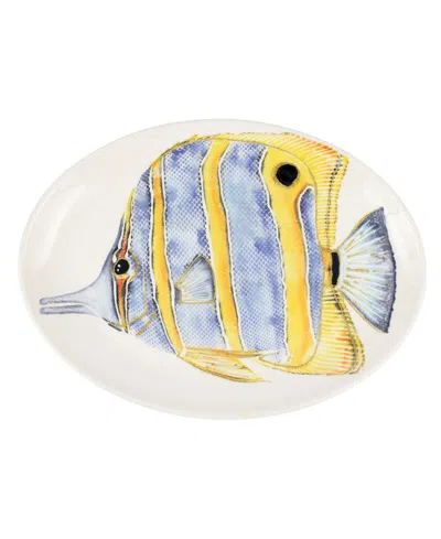 Vietri Reef Butterfly Fish Oval Platter In Multi