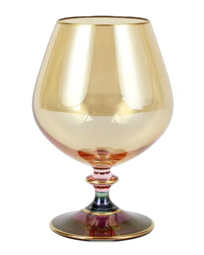 Vietri Regalia Deco Brandy Snifter In Black