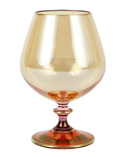 Vietri Regalia Deco Brandy Snifter In Brown