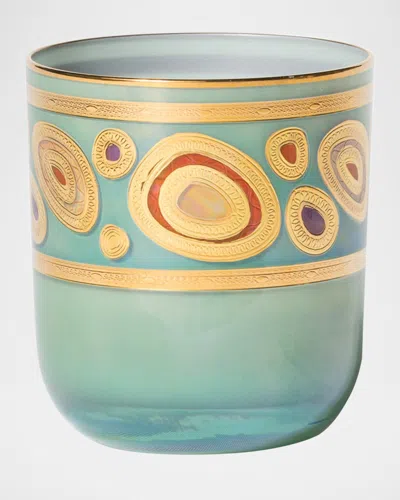 Vietri Regalia Double Old-fashioned Glass, 8 Oz. In Aqua