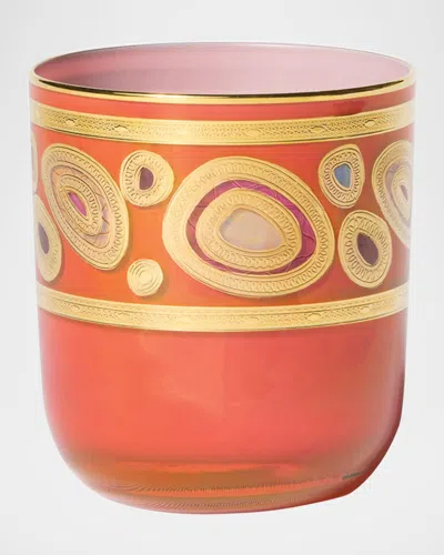 Vietri Regalia Double Old-fashioned Glass, 8 Oz. In Orange