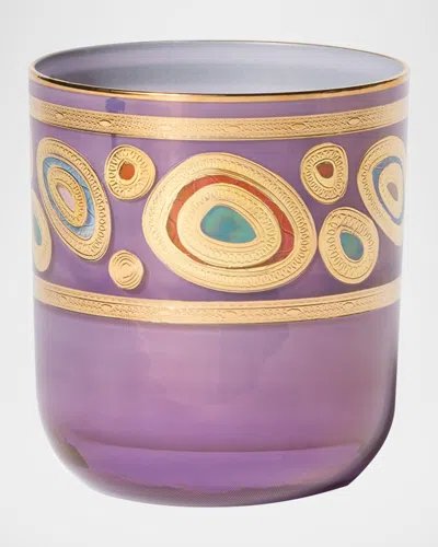 Vietri Regalia Double Old-fashioned Glass, 8 Oz. In Purple
