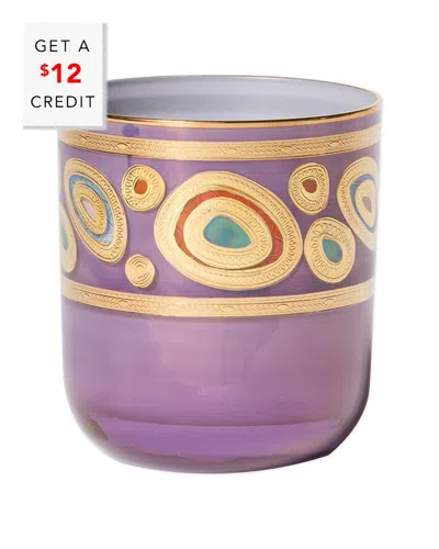 Vietri Regalia Double Old Fashioned Glass In Purple