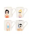 Vietri Riviera Assorted Mugs, Set Of 4 In Multi