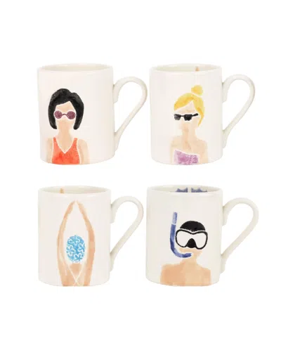 Vietri Riviera Assorted Mugs, Set Of 4 In Multi