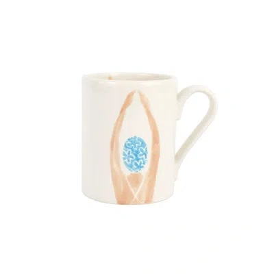 Vietri Riviera Diver Mug In Blue,beige,white