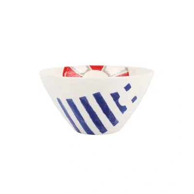 Vietri Riviera Life Preserver Cereal Bowl In Blue,red,white