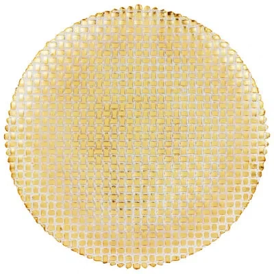 Vietri Rufolo 19.5'' Glass Dinner Plate In Gold