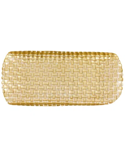 VIETRI VIETRI RUFOLO GLASS BASKETWEAVE LARGE RECTANGULAR TRAY