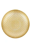 Vietri Rufolo Glass Basketweave Large Shallow Serving Bowl In Gold