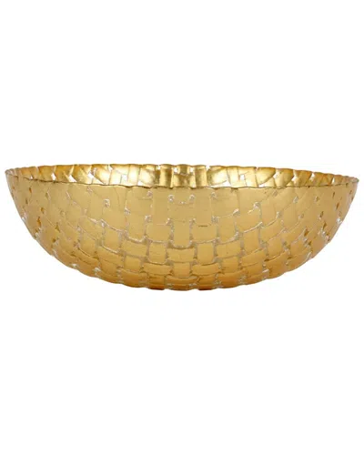 Vietri Rufolo Glass Basketweave Small Serving Bowl In Gold