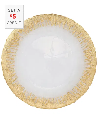Vietri Rufolo Glass Brushstroke Dinner Plate With $5 Credit In Gold