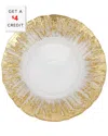 Vietri Rufolo Glass Metallic Brushstroke Salad Plate In Gold